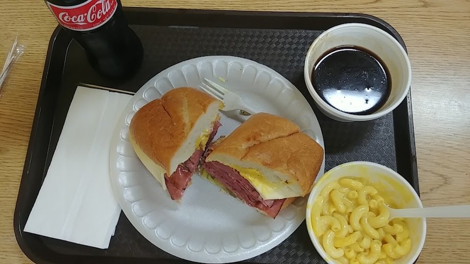 Pastrami Dip with Mac N Cheese