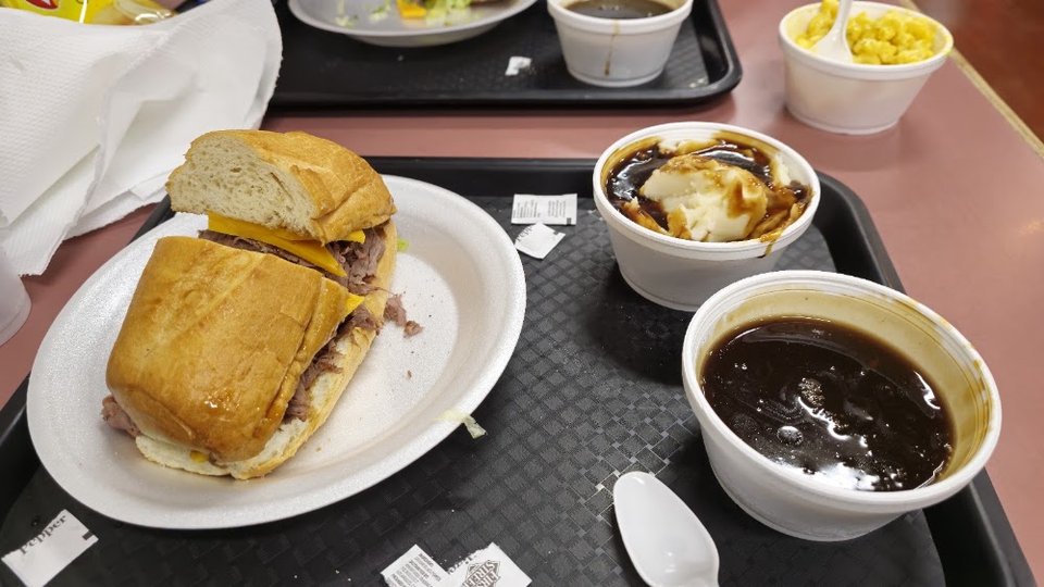 French Dip with Mashed Potatoes and Gravy